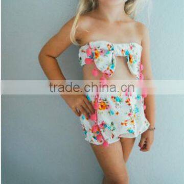 Summer beach clothes set pretty girl bikini swim wear floral print fabric wholesale China factory