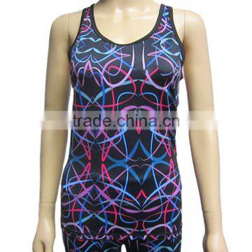 New Sublimation Printed Fitness Wear Yoga Wear Women Y Back Fitness Tank Top