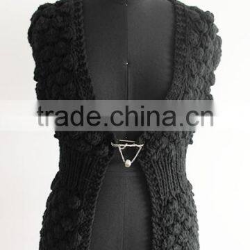 Fashion Ladies sleeveless hand crochet cardigan sweater