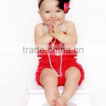 2014 Fashion Strapless red Lace Petti Romper for Baby Girls Lovely Lace Petti Romper for Baby Girls RO002