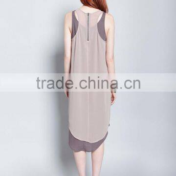 2015 Fashion Sleeveless Round Neck Lady Dress Design photo-3