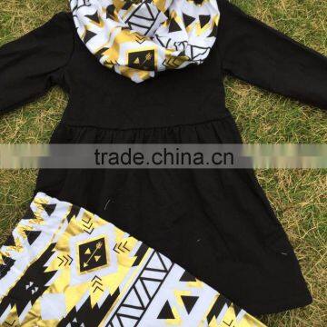 Baby Girls Clothes FALL/Winter Kids 3 Pieces Scarf Aztec Pant Sets Girls Hot Sell Boutique Clothes Kids Suit photo-3
