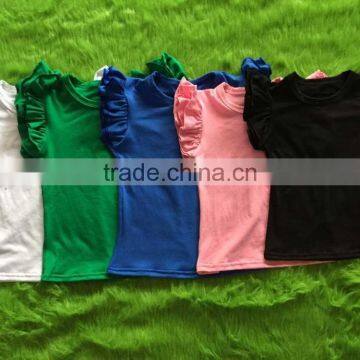 Wholesale 2017 Baby Girls Clothing Solid Color Flutter Icing Shirts Summer Hot Clothes Children Girl photo-3