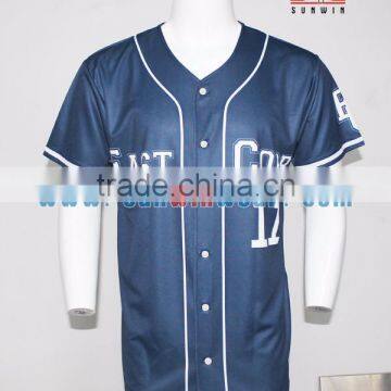 Wholesale custom sublimation digital printing blank baseball jersey