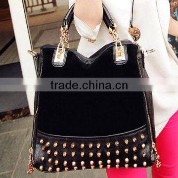 R0013H Korean style fashion rivet cheap bag ladies handbag