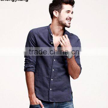 Long Sleeve Plain Shirt 100 Linen Shirts Made in Guangzhou photo-2