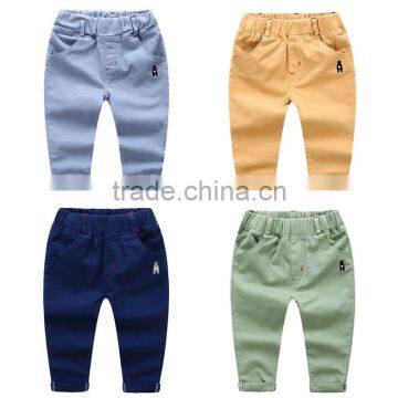 New style solid color casual style cotton boys kids pants