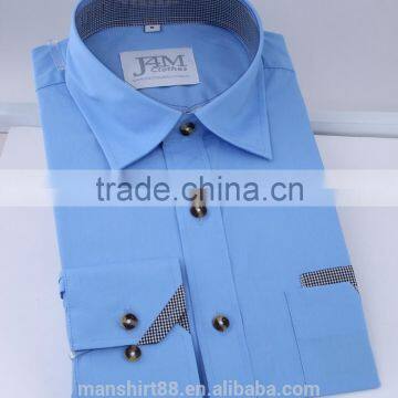 Stiff Collar Mens Solid Color Dress Shirts photo-2