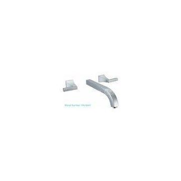 Square Two Handle Bathroom Vessel Sink Faucets , Concealed Lavatory Basin Tap with Three Hole