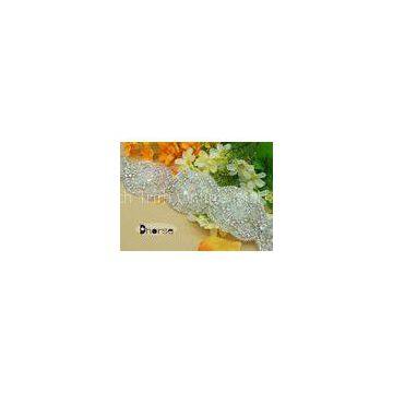 Iron On Bling Bling Decorative Crystal Bridal Trim For Wedding Dress