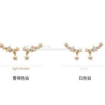 Fashion Jewelry Three Star Crawler Earring photo-2