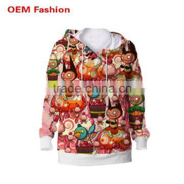 Cotton polyester sublimation print custom logo hoodie