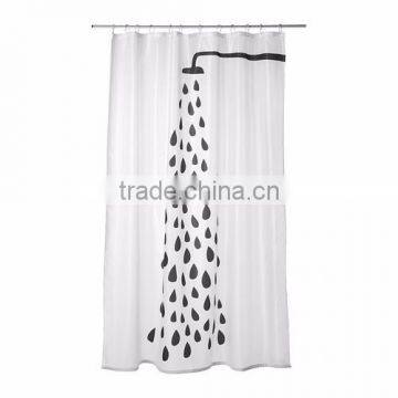 100% cotoon or 100% ployster waterproof shower curtain