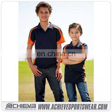 Embroidered double mercerized cotton boys polo shirt