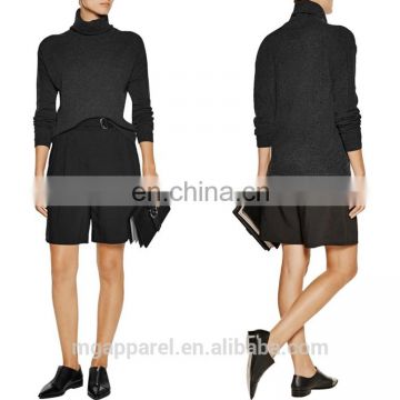 china OEM womens winter clothes black cashmere turtleneck sweater