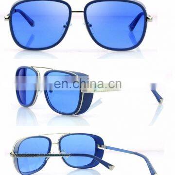 Mens Square Tony Stark Iron Men Sunglasses Retro Transparent Lens AS019