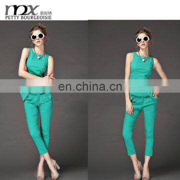 Wholesale elegant women clothing slim two piece set women 2016