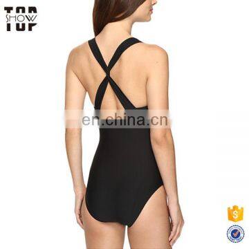 China Suppliers High Cut Leg Front Zip Swimwear One Piece Woman photo-3