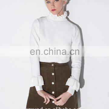 OEM American Stylish Ruffled Collar Sweater