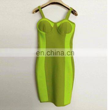 Amigo 2017 new design green Strape backless sexy bandage dress midi tube evening dresses for girls party wear