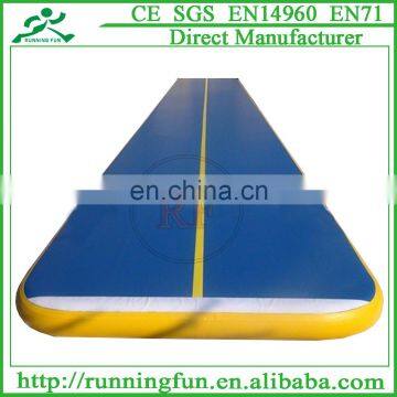 2015 custom commercial outdoor sport games tumbling trampoline inflatable air track for gymnastics training