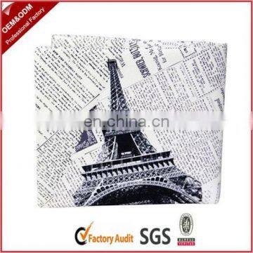 High-quality promotional Eiffel Tower canvas wallet