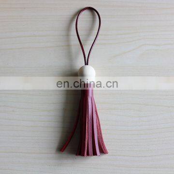 Genuine Leather Accessories Log Beads Pure Handmade Korean Wax Rope Pendant photo-2
