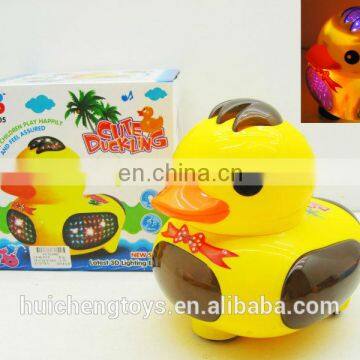 Cute duckling with music flashing toy led light toys baby led flashing toy