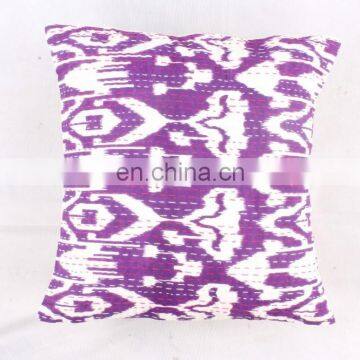 Indian Tie Die Cotton Kantha Cushion Cover Kantha Throw Pillow Cover