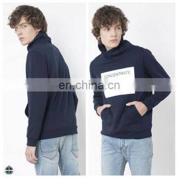 T-MH562 Men Cotton Chimney Collar Custom Print No Hood Sweatshirts