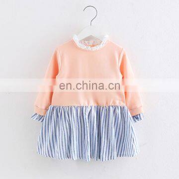 2017 new design fashion cotton baby girl party dress cheap Easter party long sleeve dresses clothing kids