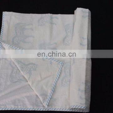 Hand Block Print Baby Wrap, Soft Voile Cotton Baby Blanket Nursery Muslin Wrap photo-3