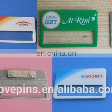 aluminum sublimation printable name badge, reusable company logo printed ID card insert metal name plate