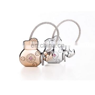 2017 shiny silver rose gold plated metal keychain maker