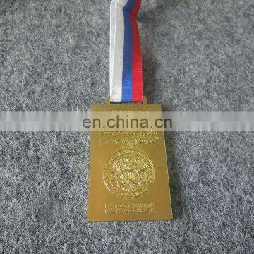 custom personalized logo carved sports souvenir gold silver copper medal with ribbon