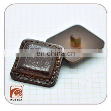 handmake leather button;like leather button; shank fashion brown leather button