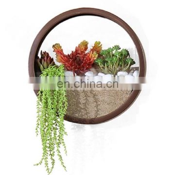 Indoor Beautiful Circular Corten Steel Through Wall Planter