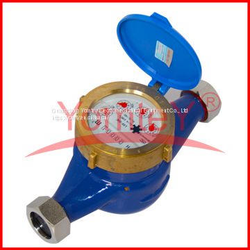 Multi Jet Water Meter Brass Household Liquid Sealed Cold Water Meter Class C / ISO 4064 Class B