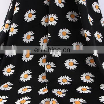 Hot Soft Small Daisy Fabric 100D Four Side Elastic Digital Printed Fabric Chrysanthemum Top Women's Dress Fabric photo-5