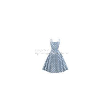 1950s Dress Polka Dot Vintage Style Slip Dress