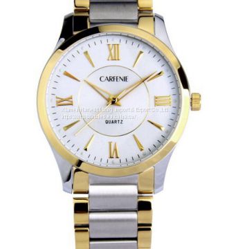 Men Stainless Steel Watches With Golden Bezel