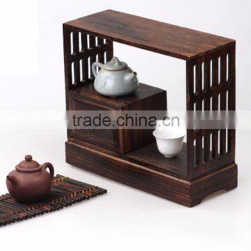 Painted color burnt solid paulownia wood tea booth, small cheap wooden tea wagon                        
                                                Quality Choice