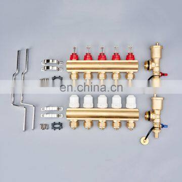 Home Heating System Copper Brass Intelligent Manifold With Flow Meter photo-2