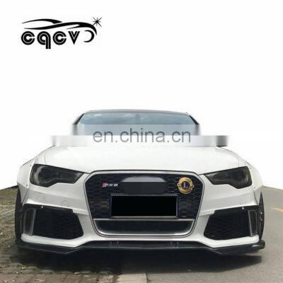 Beautiful carbon fiber CQCV style  body kit for Audi A6 ABT front lip  rear lip side skirts wide fender spoiler auto tuning