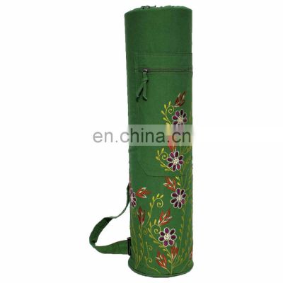 New Embroidery design zippered or screen print yoga mat bag Indian supplier