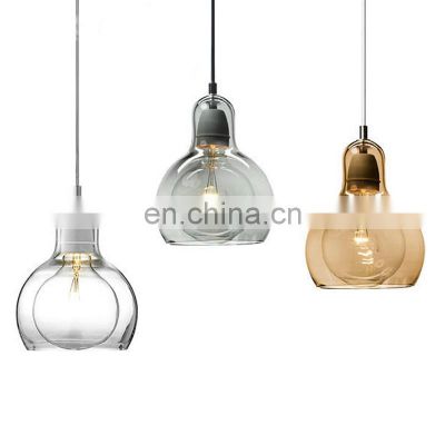 Modern Colored Clear/Amber/Smoke Decorative Glass Pendant Light E27