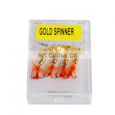 Golden Spinner Lure Metal Artificial Bait Fishing Tackle Spinnerbait For Longcast Fishing Lures