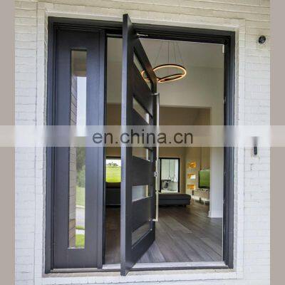 modern solid dark wooden front doors with glass wood entry doors with sidelights designs oak pivot doors