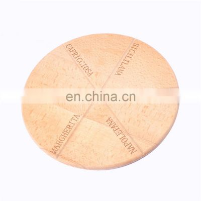 High Quality 100% Natural Round Bamboo Wooden  Pizza Cutting Board