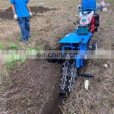 diesel tractor trenching machine digging cable trencher machine chain trencher mini hand tractor trencher for sale